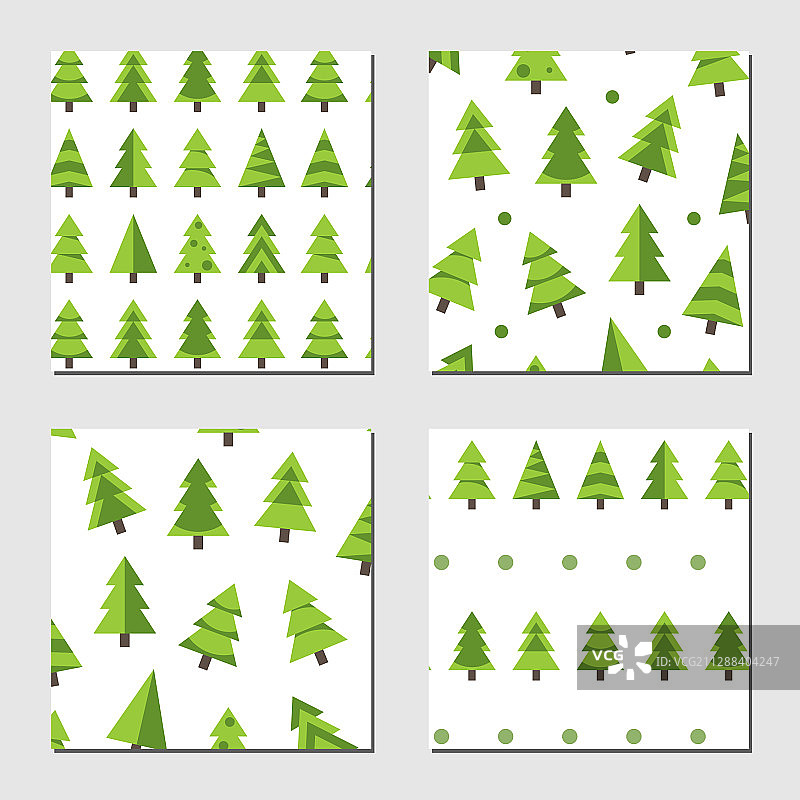 无缝模式与圣诞树上的白色图片素材