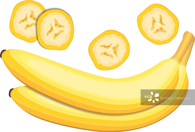 白色背景上有两片香蕉图片素材
