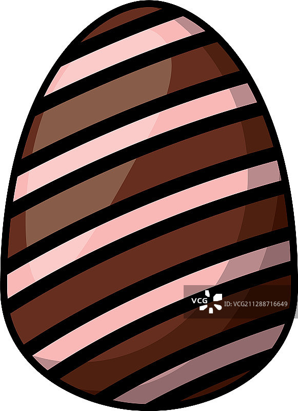 复活节彩蛋绘有平坦的条纹风格图片素材