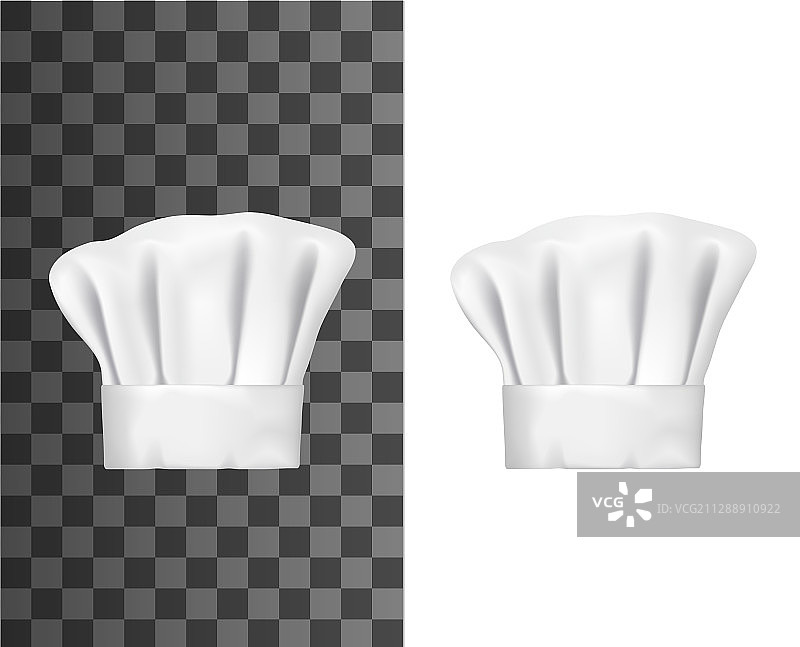 白色厨师帽厨师帽或面包师toque 3d模型图片素材