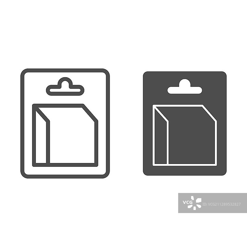 集装箱线和固体图标存储盒图片素材