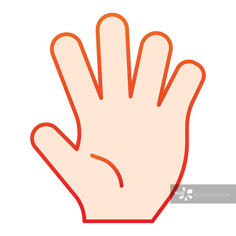 Hi五个平面图标五个手指手势图片素材