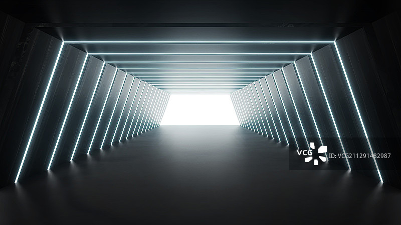 黑色的3d科幻隧道图片素材