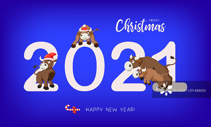 公牛象征2021年中国新年假期图片素材