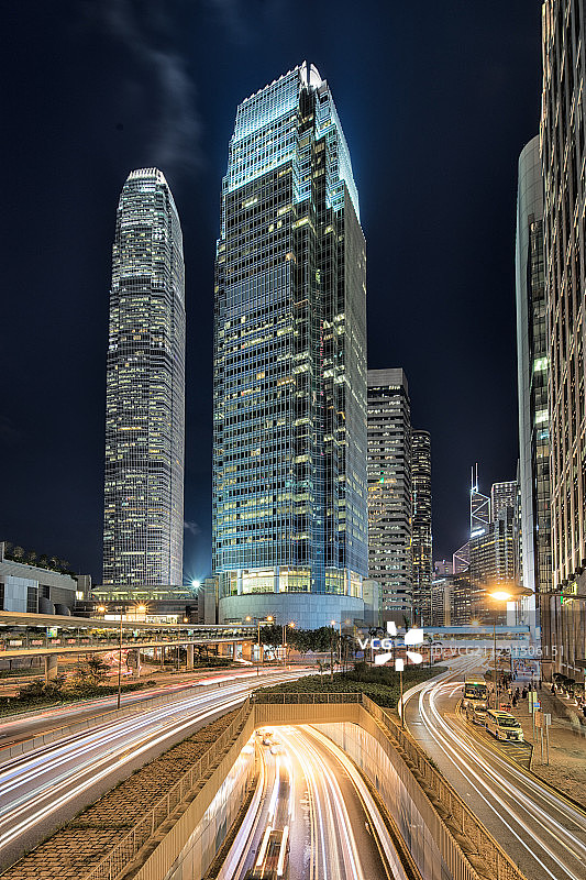 香港金融中心 夜景图片素材