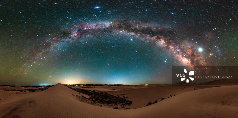 腾格里沙漠银河星空图片素材