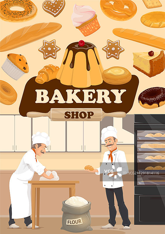 面包师烘焙面包面包店糕点糖果店图片素材