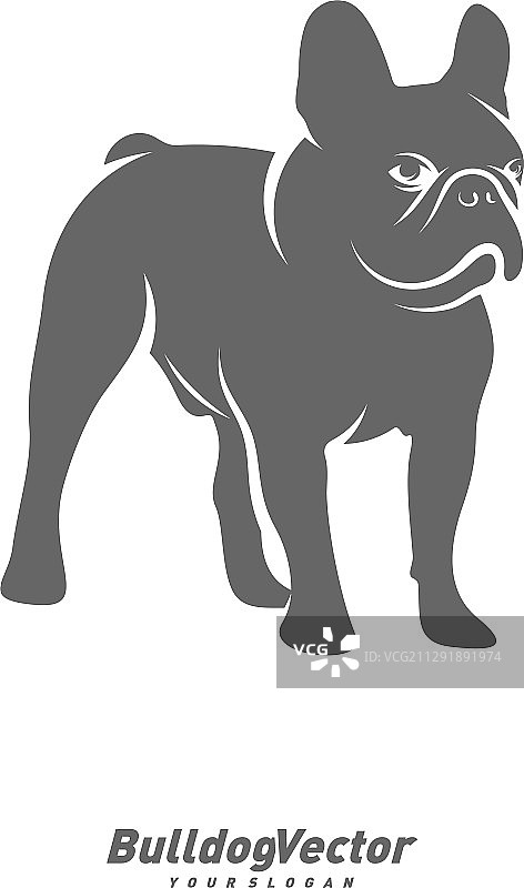 牛头犬标识设计模板剪影图片素材
