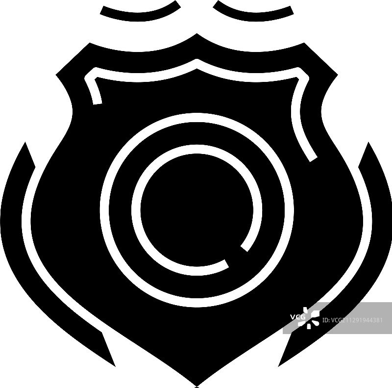 警徽黑色图标概念图片素材