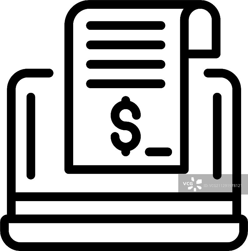 笔记本电脑贷款贷款图标轮廓风格图片素材
