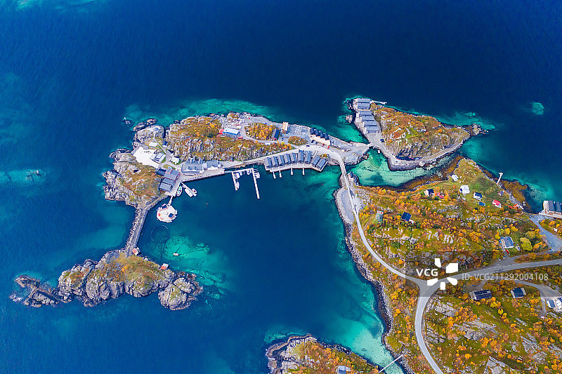 航拍挪威海岸线图片素材