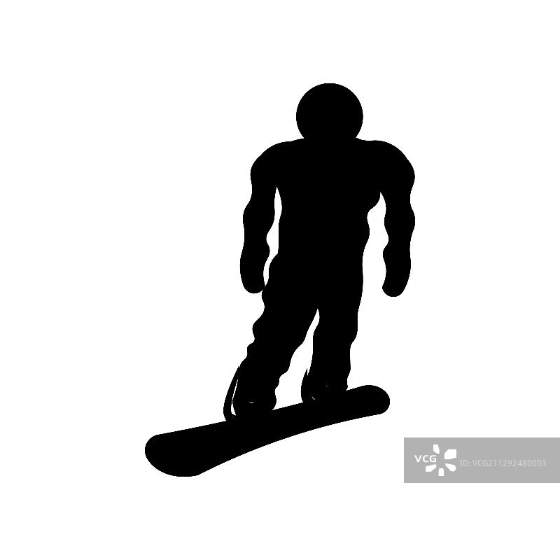 滑雪板图标上的白色背景图片素材