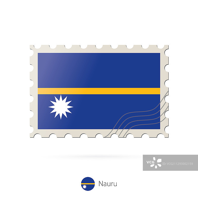 邮票附瑙鲁国旗图案图片素材