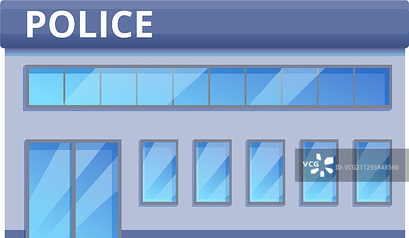 卡通风格的警察局大楼图标图片素材