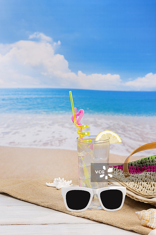 夏日度假概念，夏日沙滩配饰163图片素材