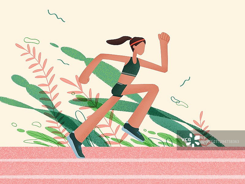 跑步运动插画图片素材