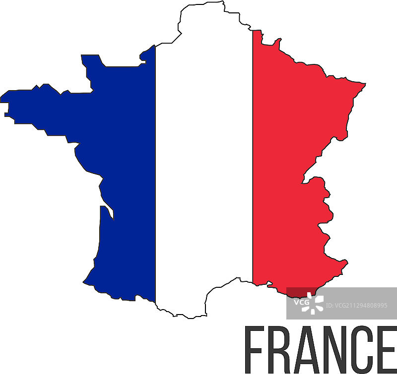 法国国旗地图中的国旗国家图片素材