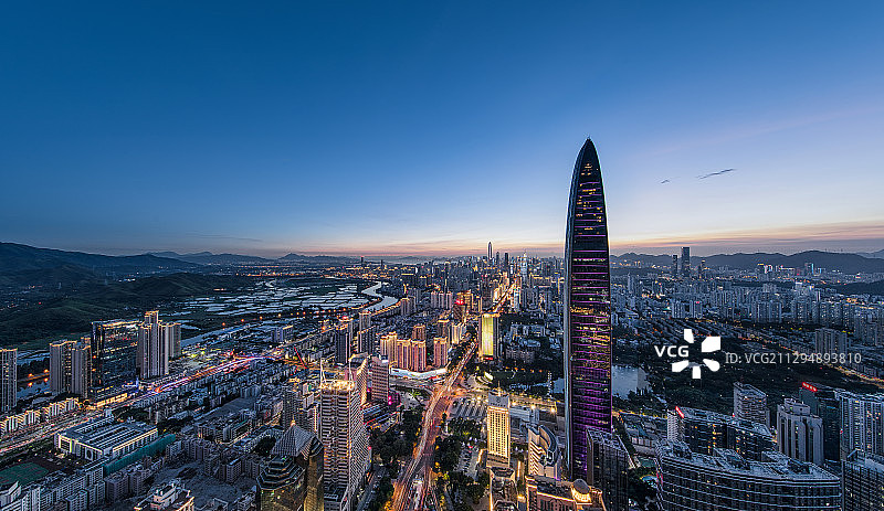深圳市区天际线全景图片素材