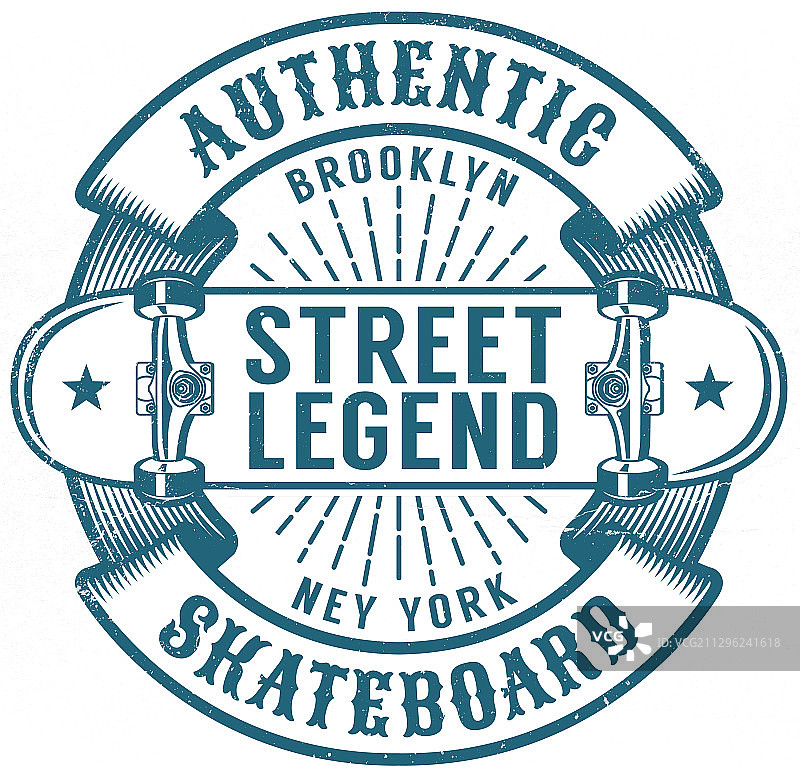 滑板布鲁克林复古徽章图片素材