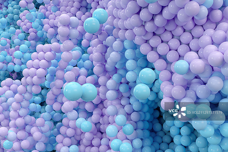 紫色聚集的球体 3D渲染图片素材