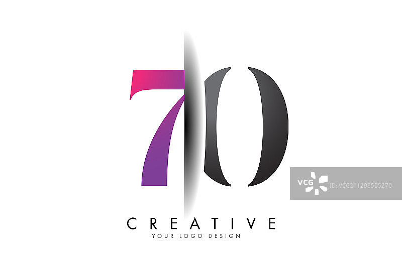 70 70灰色和粉红色数字标志与创意图片素材