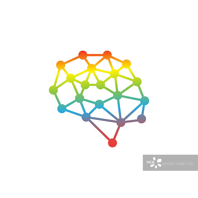 彩色神经元大脑标志模板图片素材