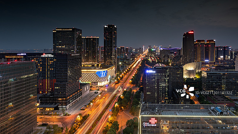 成都市高新区夜景图片素材