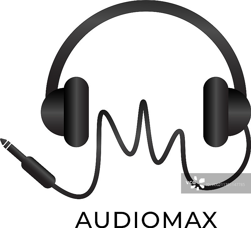 Audiomax标志耳机线波标志设计图片素材