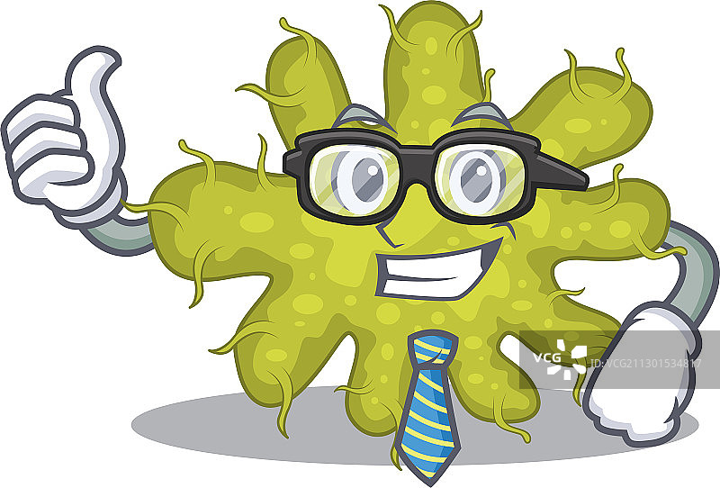 一个优雅的细菌商人吉祥物设计图片素材