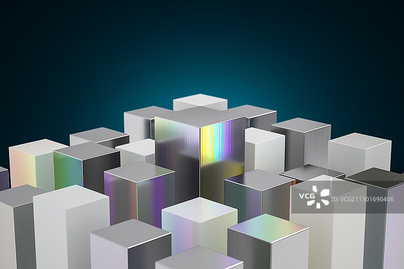 立方体组成的矩阵，三维图形图片素材