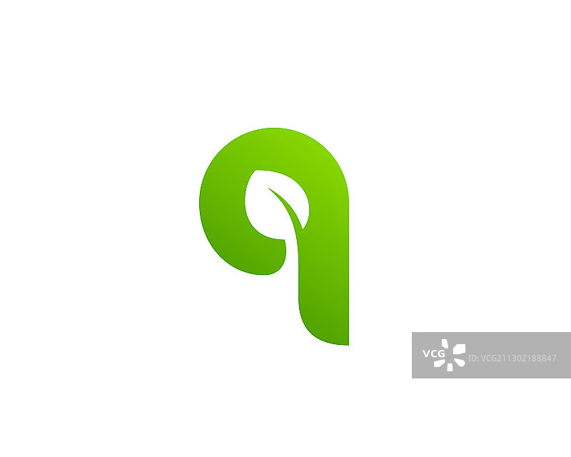 字母q生态树叶标志图标设计模板图片素材