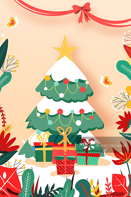 卡通艺术字冬季圣诞节平安夜电商消费促销双十二购物礼物矢量插画图片素材