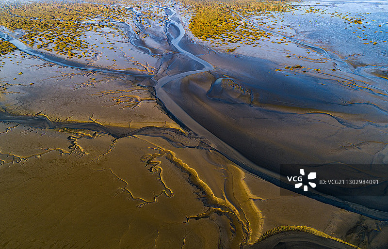 黄海小洋口海涂湿地自然纹理图片素材