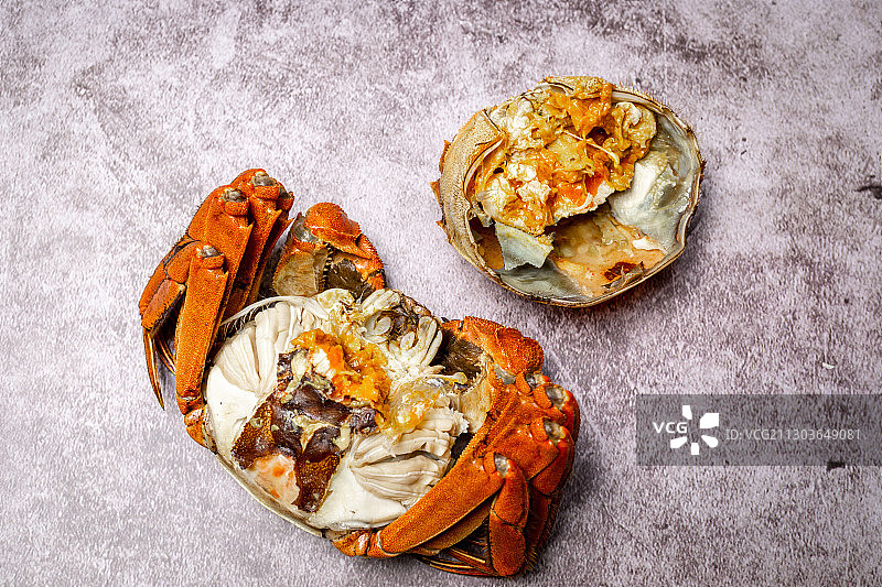 熟的螃蟹美食，螃蟹特写图片素材