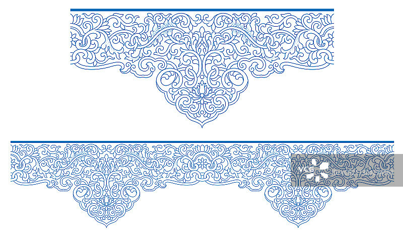 传统的蓝色装饰花纹图片素材