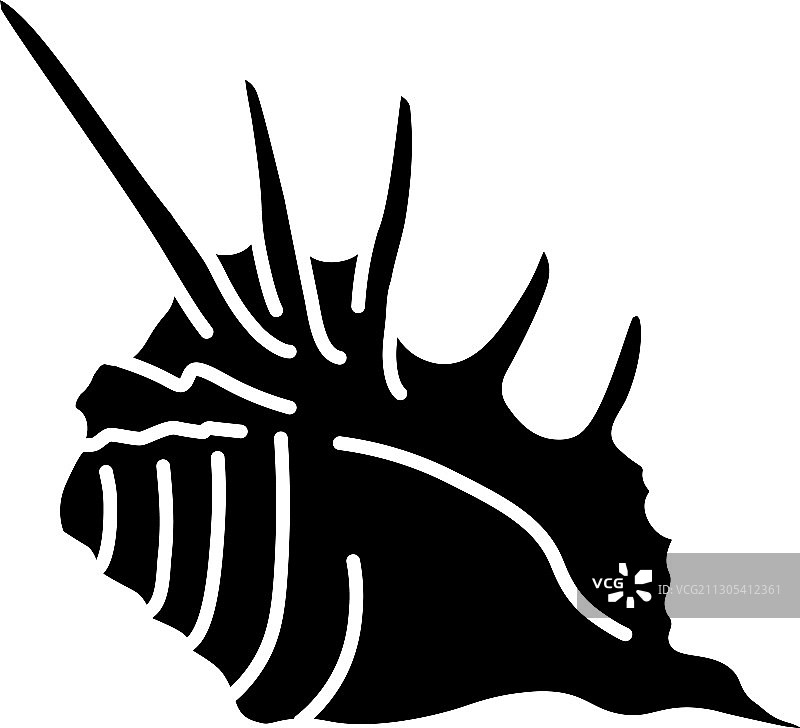 尖刺海贝黑色象形文字图标图片素材