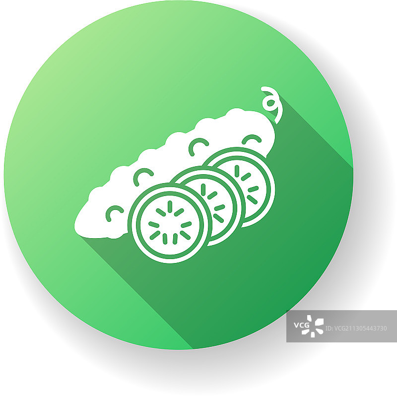 黄瓜绿平面设计长影字形图标图片素材