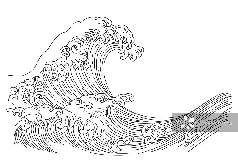 日本波浪线艺术图片素材