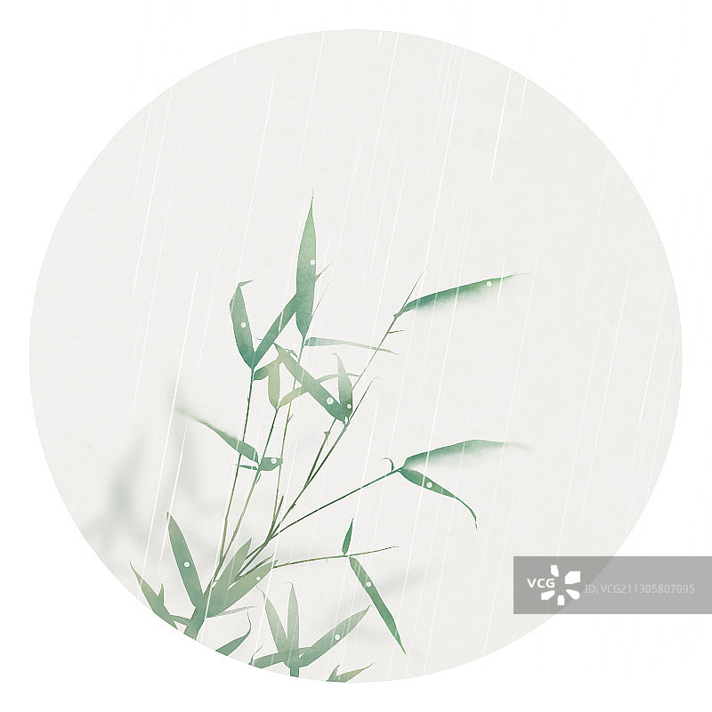 竹子雨插画图片素材