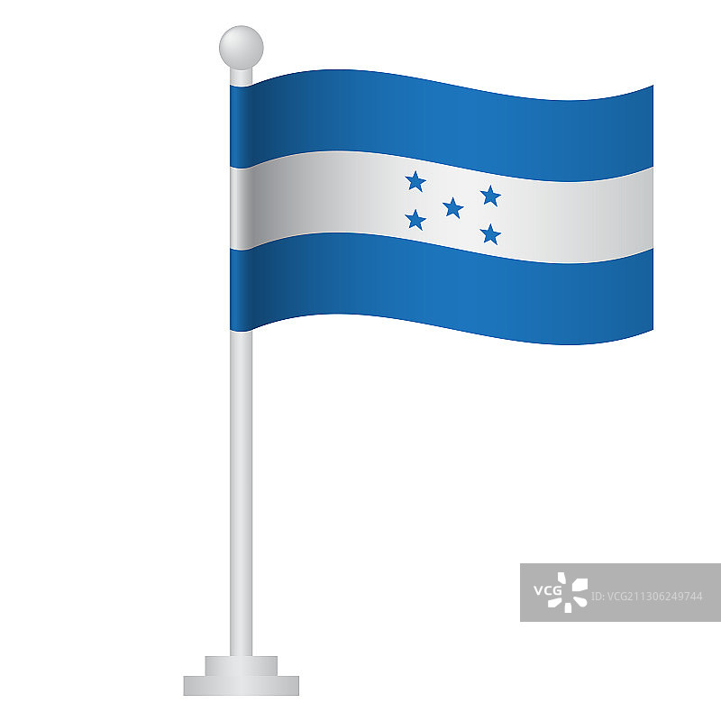 洪都拉斯国旗插在杆上图片素材