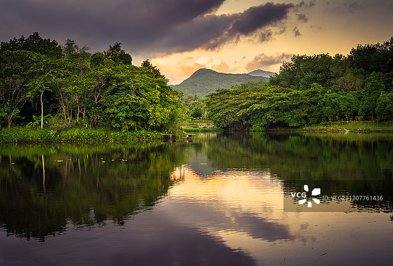 海南万宁4A级风景区兴隆热带花园自然风光图片素材