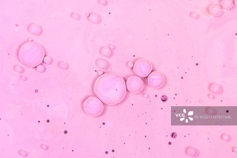 创意色彩粉色气泡背景，丙烯颜料图片素材