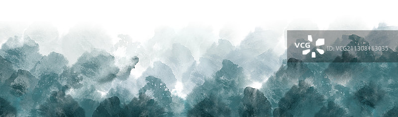 中国风水墨风格山水画图片素材