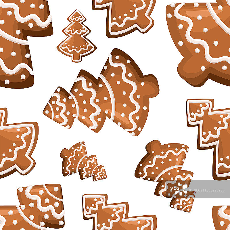 圣诞姜饼，圣诞树饼干装饰图片素材