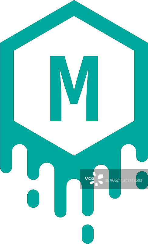 字母m标志字体采用绿色设计理念图片素材