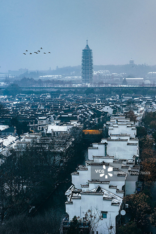 南京老门东雪景图片素材
