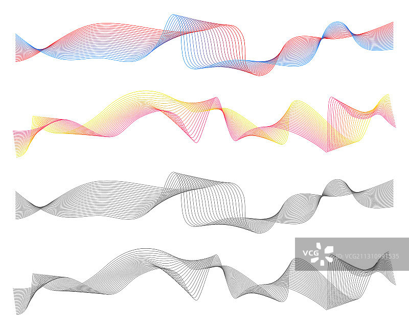 抽象线波数字设计集图片素材