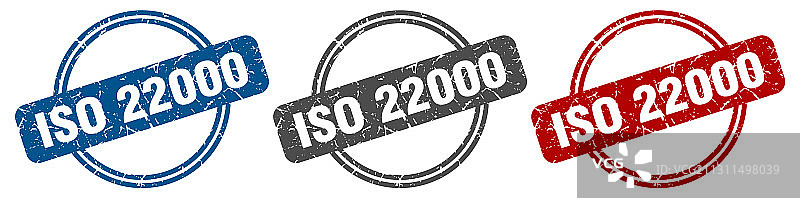 Iso 22000邮票Iso 22000标志Iso 22000标签集图片素材