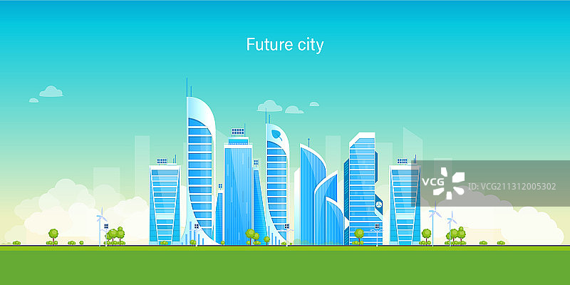 未来城市环保智慧现代城市图片素材