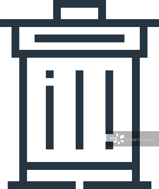 垃圾桶图标孤立的白色背景图片素材